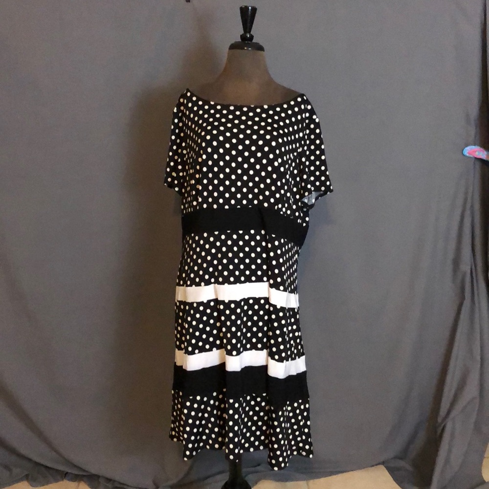 Perceptions Black & White polka dot dress